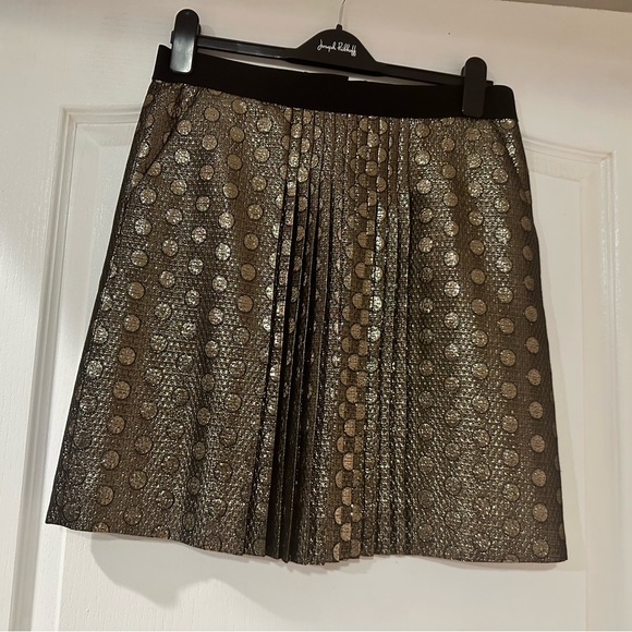 J.Crew gold metallic mini skirt mod vibes - Picture 1 of 3